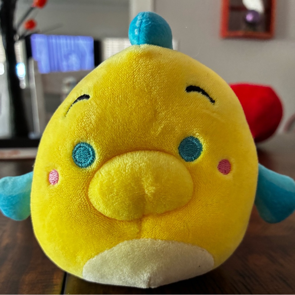Disney Flounder Squishmallow plush toy.